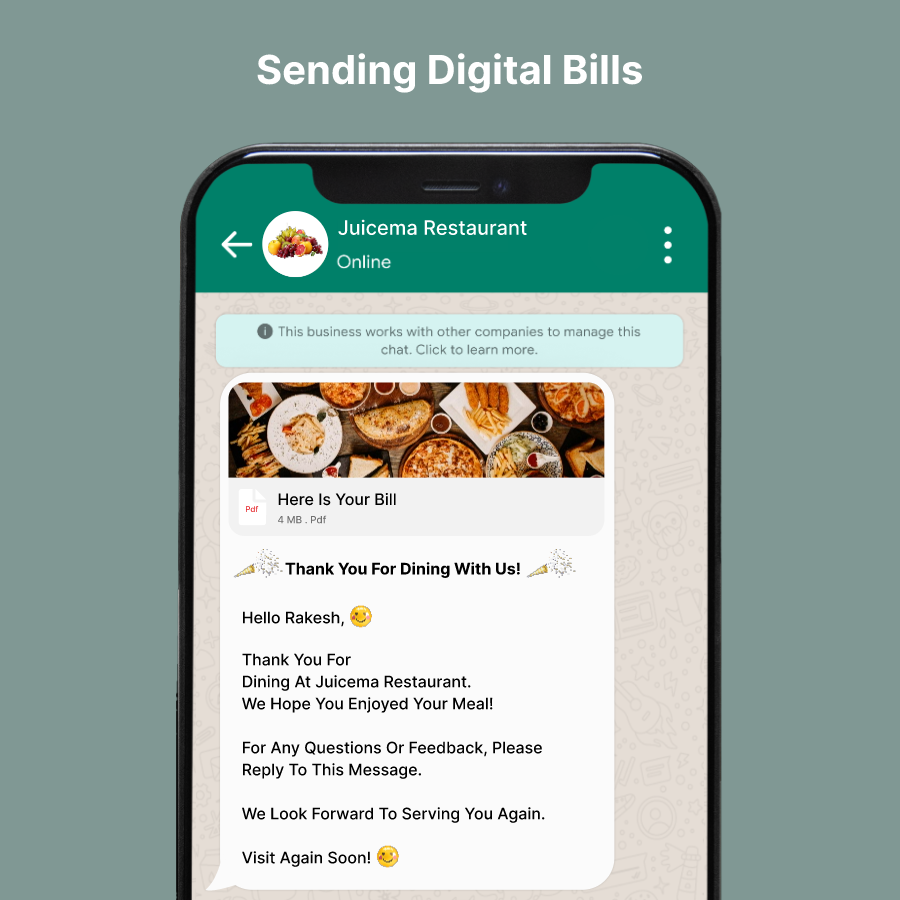 Sending Digital Bills via WhatsApp